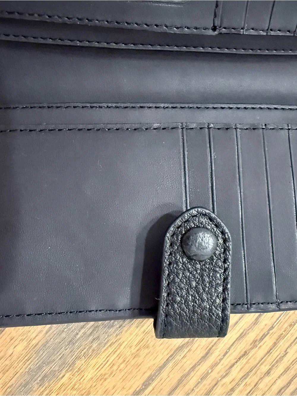 Vera Bradley Black Leather Tab Wallet